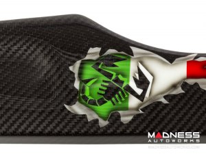 FIAT 500 Parcel Shelf - Carbon Fiber - Italian Flag w/ Black Scorpion 